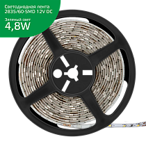 Лента светодиодная Gauss Elementary 2835/60-SMD 4,8Вт 12V DC зеленый IP20 блистер 5м