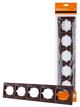 Рамка 5-ти постовая горизонтальная венге "Лама"  TDM