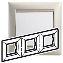 Рамка трехпостовая горизонтальная жемчужная VALENA Legrand