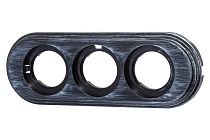 Рамка трехпостовая, серия Лизетта,пластик, цвет Серебряный Bironi