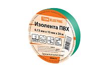Изолента ПВХ 0,13*15мм Зеленая 20м  TDM