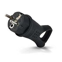 Вилка угловая с ушком с заземлением каучук 16А 250В IP44 UNIVERSAL Вилка угловая с ушком с заземлением каучук 16А 250В IP44 UNIVERSAL