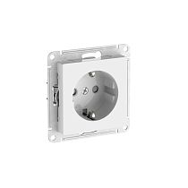 AtlasDesign Белый Розетка с заземлением со шторками, 16А, мех., быстрозажим. клемм