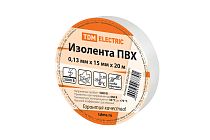 Изолента ПВХ 0,13*15мм Белая 20м  TDM