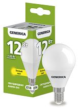 Лампа светодиодная G45 шар 12Вт 230В 3000К E14 GENERICA IEK