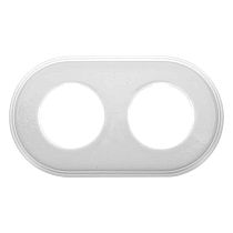 Рамка 2-х постовая, керамика, цвет белый Bironi