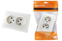 Розетка двойная 2П 10А 250В белая "Таймыр"  TDM