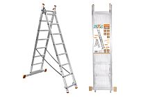 Лестница алюминиевая, ЛА2х7, 2х секционная х 7 ступеней, h=2880 мм, Народная TDM