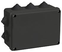Коробка распаячная КМ41241 для открытой проводки 150х110х70мм IP44 10 гермовводов черная (RAL 9005)  IEK