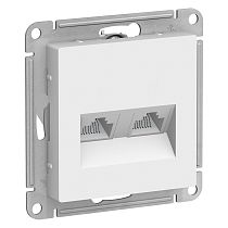 AtlasDesign Белый Розетка компьютерная двойная RJ45+RJ45, кат.5E Systeme Electric (Schneider Electric)