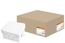 Коробка распаячная ОП 65х65х50мм, крышка, IP54, 4вх. инд. штрихкод  TDM