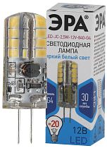 Лампа светодиодная ЭРА STD LED JC-2,5W-12V-SLS-840-G4 капсула нейтральный свет силикон Лампа светодиодная ЭРА STD LED JC-2,5W-12V-SLS-840-G4 капсула нейтральный свет силикон
