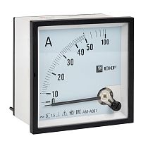 Амперметр AMA-961 аналоговый на панель (96х96) квадратный вырез 50А прямое подкл. EKF Амперметр AMA-961 аналоговый на панель (96х96) квадратный вырез 50А прямое подкл. EKF