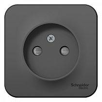 Blanca открытая установка с изолированной пластиной Антрацит Розетка без заземления со шторками 16А Systeme Electric (Schneider Electric)
