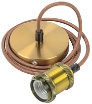 Патрон электрический E27 подвесной со шнуром 1.5м RETRO золото  IEK