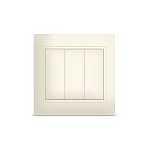 Выключатель трехклавишный Севиль, скрытой установки, 10А, 220В, слоновая кость UNIVERSAL