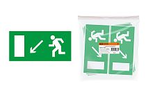 Знак "Направление к эвакуационному выходу налево вниз" 200х100мм  TDM