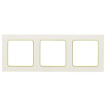 Стокгольм Рамка 3-местная белая с линией цвета зеленый EKF PROxima