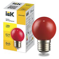 Лампа LIGHTING светодиодная декоративная G45 шар 1Вт 230В красный E27  IEK