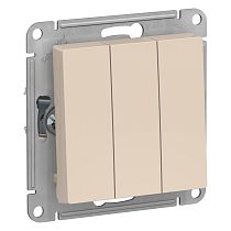 AtlasDesign Бежевый Выключатель 3-клавишный  сх.1+1+1, 10АХ Systeme Electric (Schneider Electric)