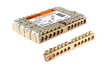 Шина "N" нулевая 6х9мм 12/1 (12 групп/крепеж по центру)  TDM