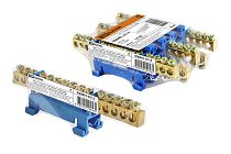 Шина "N" нулевая с изолятором на DIN-рейку 6x9мм стойка мал. 15 групп инд. стикер  TDM