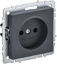 BRITE Розетка 1-местная без заземления без защитных шторок 10А РС10-1-0-БрГ графит  IEK