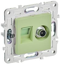 SKANDY Розетка двойная TV+RJ45 кат.6E SK-A15G мятный IEK SKANDY Розетка двойная TV+RJ45 кат.6E SK-A15G мятный IEK