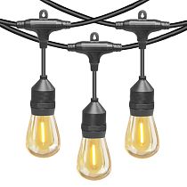 Гирлянда Белт-лайт Gen-Beltlight-W-10M-20E27-IP65 Black (Шаг 50см/8A/2*0,5mm2+3m шнур)