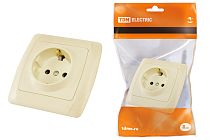 Розетка 2П+З 16А 250В сл. кость "Онега"  TDM