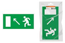 Знак "Направление к эвакуационному выходу налево вверх" 350х124мм для ССА инд. упаковка  TDM