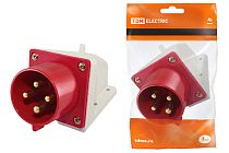 Вилка 524 стационарная 3Р+РЕ 32А 380В IP44  TDM