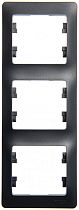 Glossa Антрацит Рамка 3 постовая, вертикальная Systeme Electric (Schneider Electric)