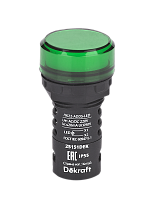 Лампа коммутационная ADDS D22 LED зеленая 220В AC/DC ЛK-22 IP55
