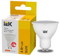 Лампа светодиодная ALFA PAR16 софит 8Вт 230В 3000К GU10 (6шт)  IEK
