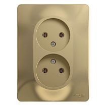 Glossa Титан Розетка 2-я без заземления (в сборе с рамкой) Systeme Electric (Schneider Electric)