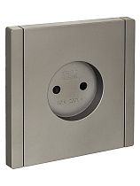 FORTE&PIANO Розетка 1-местная без заземления с защитными шторками винтовое крепление 10А FP517 сталь IEK