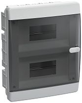 UNION Compact Корпус пластиковый ЩРВ-П-18 IP41 черная прозрачная дверь  IEK