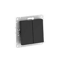 AtlasDesign Aqua Карбон Переключатель 2-кл. IP44,сх.6, 10АХ,мех., быстрозажим. клемм