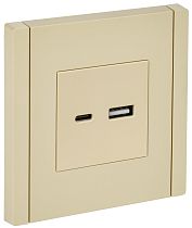 FORTE&PIANO Розетка USB A+C 3,1А FP450 ваниль IEK