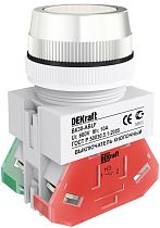 Выключатель кнопочный ABLF ?30 мм Цвет:БЕЛЫЙ 220В ВK-30  DEKraft