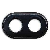 Рамка 2-х постовая, керамика, цвет черный Bironi