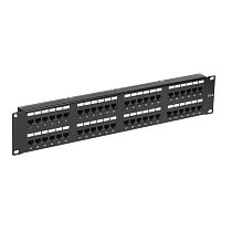 Панель коммутационная с кабельными органайзерами 19", 2U, 48 портов, UTP, RJ-45, CAT 6 REXANT PRO