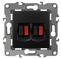 Розетка ЭРА 12 12-3112-05 антрацит аудио двойная стерео