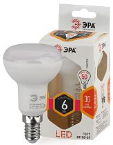 Лампа светодиодная ЭРА STD LED R50-6W-827-E14 рефлектор теплый белый свет
