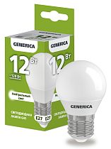Лампа светодиодная G45 шар 12Вт 230В 4000К E27 GENERICA IEK