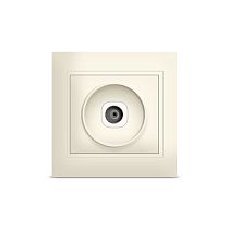 Розетка телевизионная одноместная серия "Севиль", с/у, тупиковая, 75Ом, ч/д 4-2400Мгц, "слоновая кость" (еврослот) UNIVERSAL