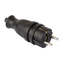 Вилка прямая каучуковая 230В 2P+PE 16A IP44 EKF PRO Вилка прямая каучуковая 230В 2P+PE 16A IP44 EKF PRO