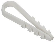 Дюбель-хомут 5х10мм для круглого кабеля нейлон белый (100шт/упак) GENERICA