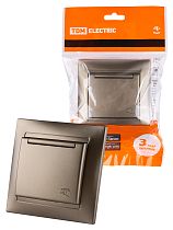 Розетка 2П+З 16А 250В  IP44 с крышкой бронза "Лама"  TDM